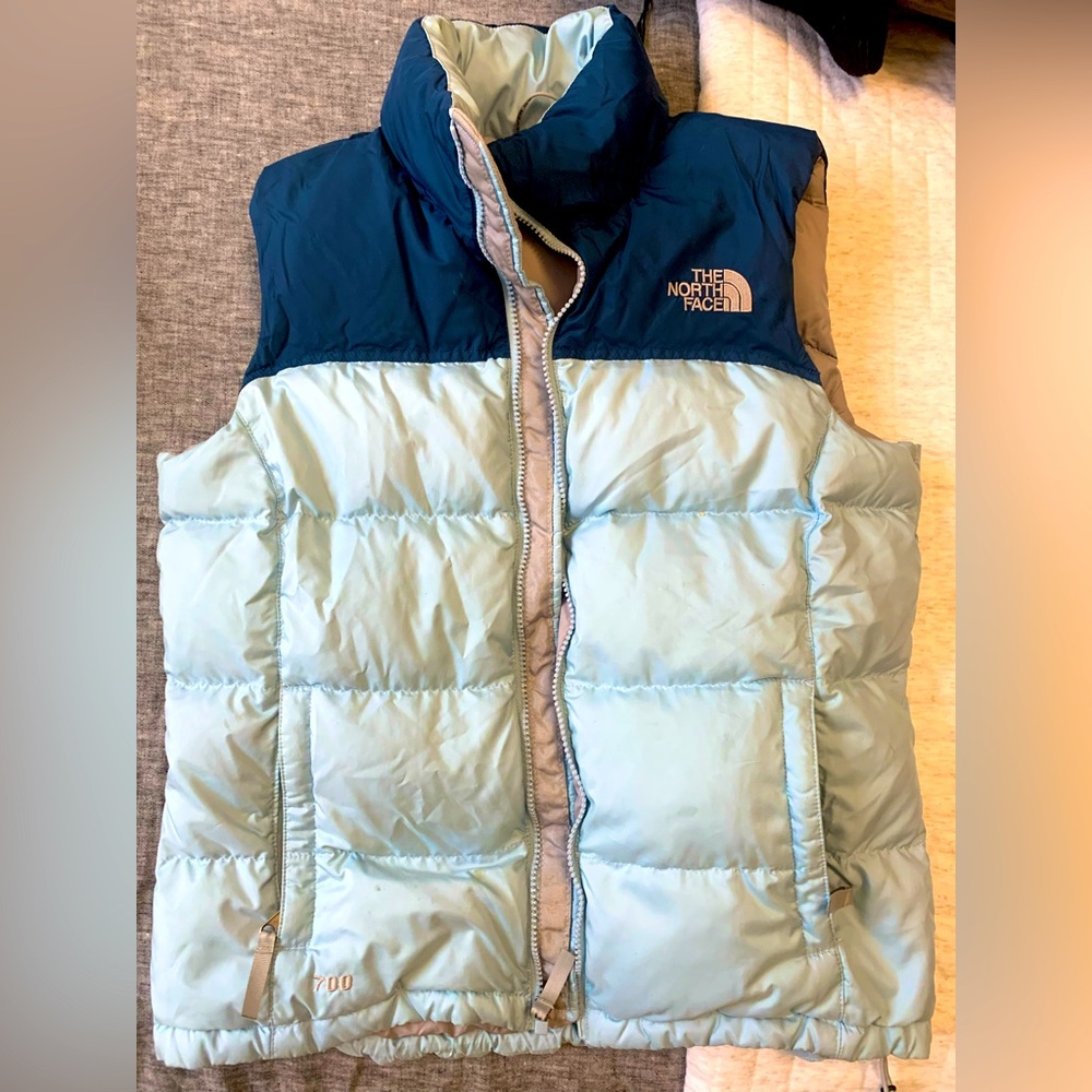 The North Face - Puffer Vest - Light Blue & Navy - Small